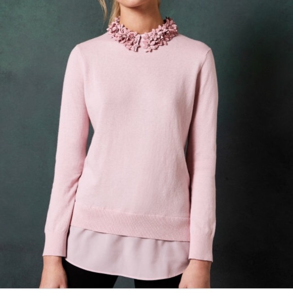 Ted Baker London Tops - Ted Baker Floral collar mockable sweater